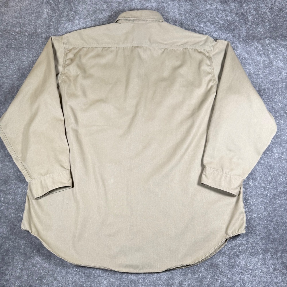 Carhartt Shirt Mens 2XL Beige Twill Long Sleeve Button Down Work Vintage Classic - Picture 2 of 6